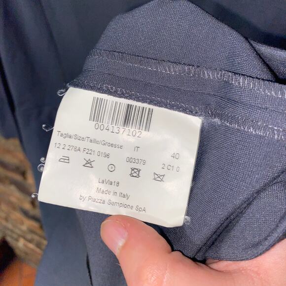 LaVia 18 Gray Italian Long Sleeve Sheath V-Neck Dress Women's Size 40 US 6 - Picture 6 of 8